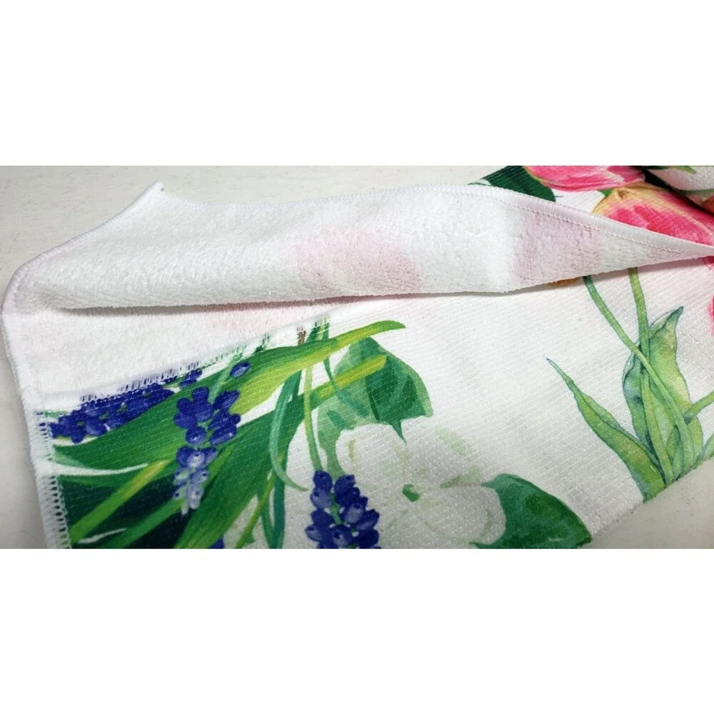 3 pc KITCHEN SET:1POT HOLDER,1OVEN MITT,1MICROFIBER TOWEL,FLOWERS, TULIPS,K&Co